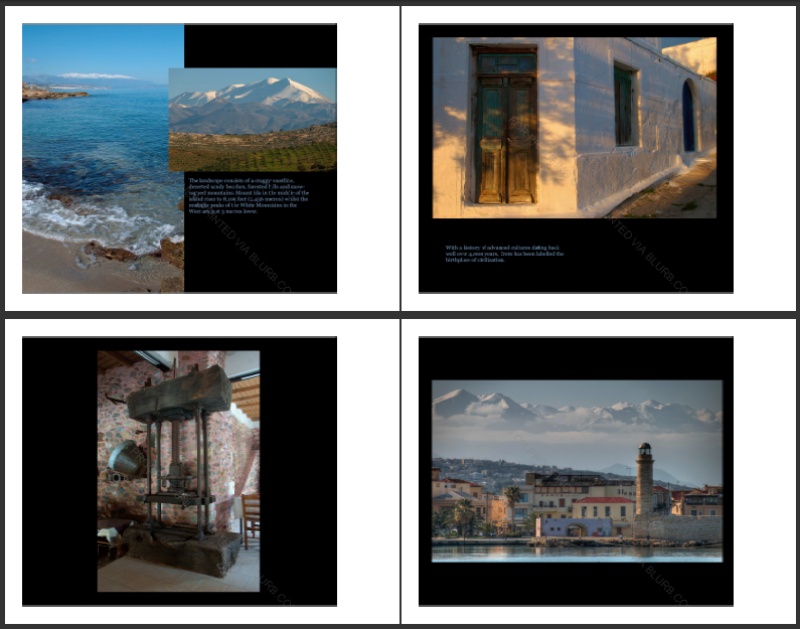 Crete photography book pages
